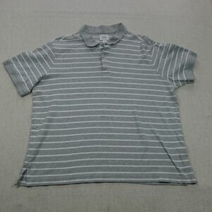 Berkley Jensen Polo Shirt Mens XL Striped Pima Cotton Short Sleeve Casual Golf